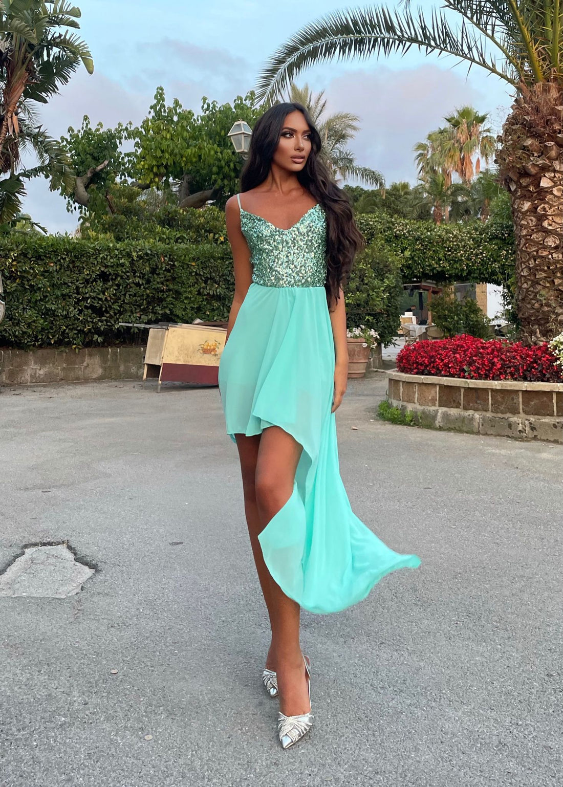 Abito in velo Tiffany con paillettes - R.a. Boutique 