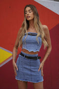 Completo top e gonna in jeans - R.a. Boutique 
