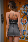 Abito a fascia in jeans nero - R.a. Boutique 
