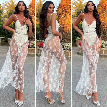 Abito con body e gonna in pizzo - R.a. Boutique 