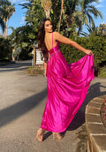 Abito Fuxia con maxi spacco - R.a. Boutique 