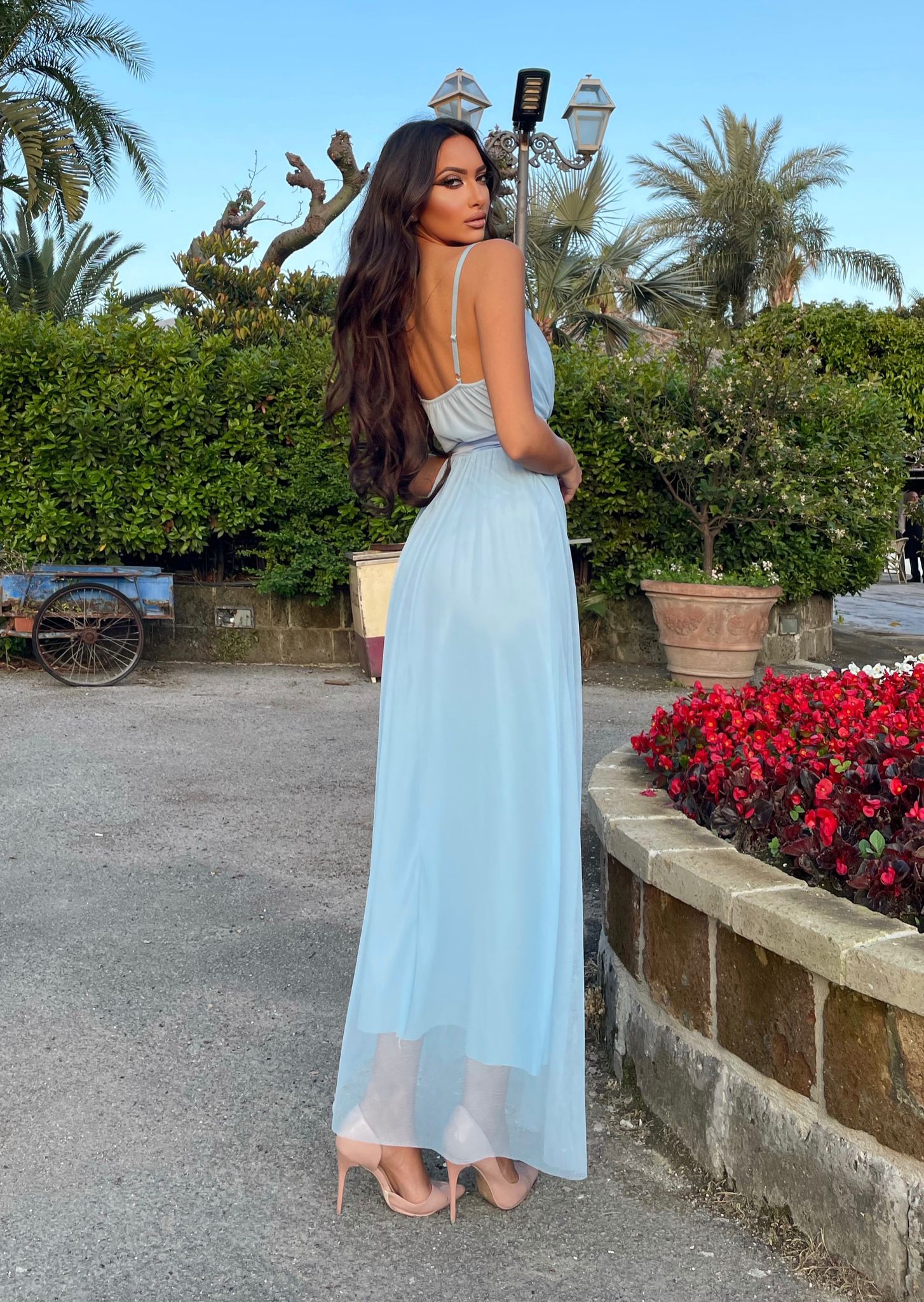 Abito lungo in tulle carta da zucchero - R.a. Boutique 