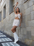 Completo top e short beige - R.a. Boutique 