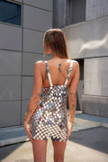 Abito con maxi paillettes silver - R.a. Boutique 