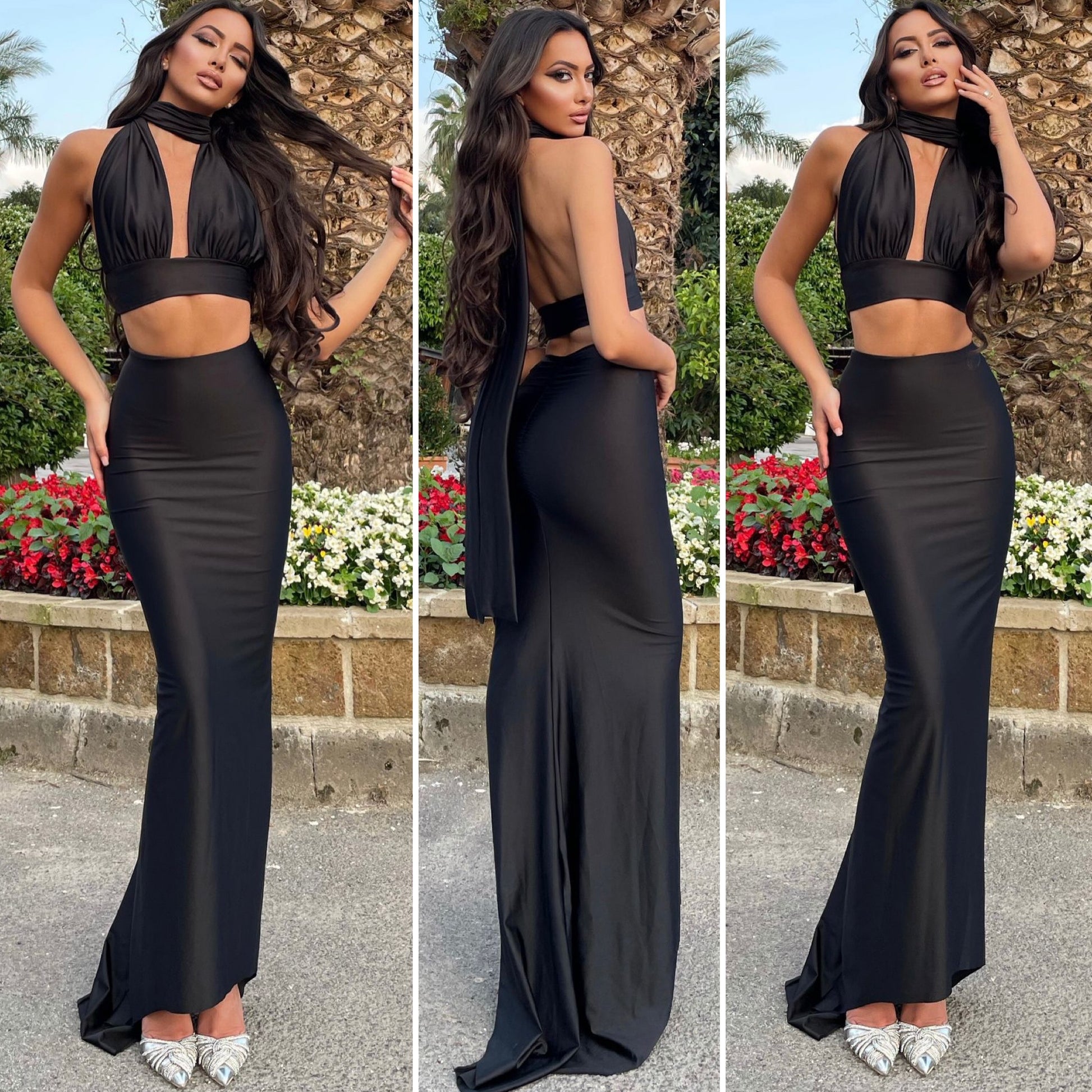 Completo top e gonna Nero - R.a. Boutique 