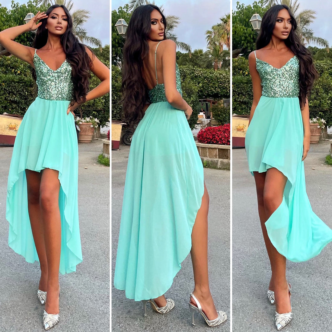 Abito in velo Tiffany con paillettes - R.a. Boutique 