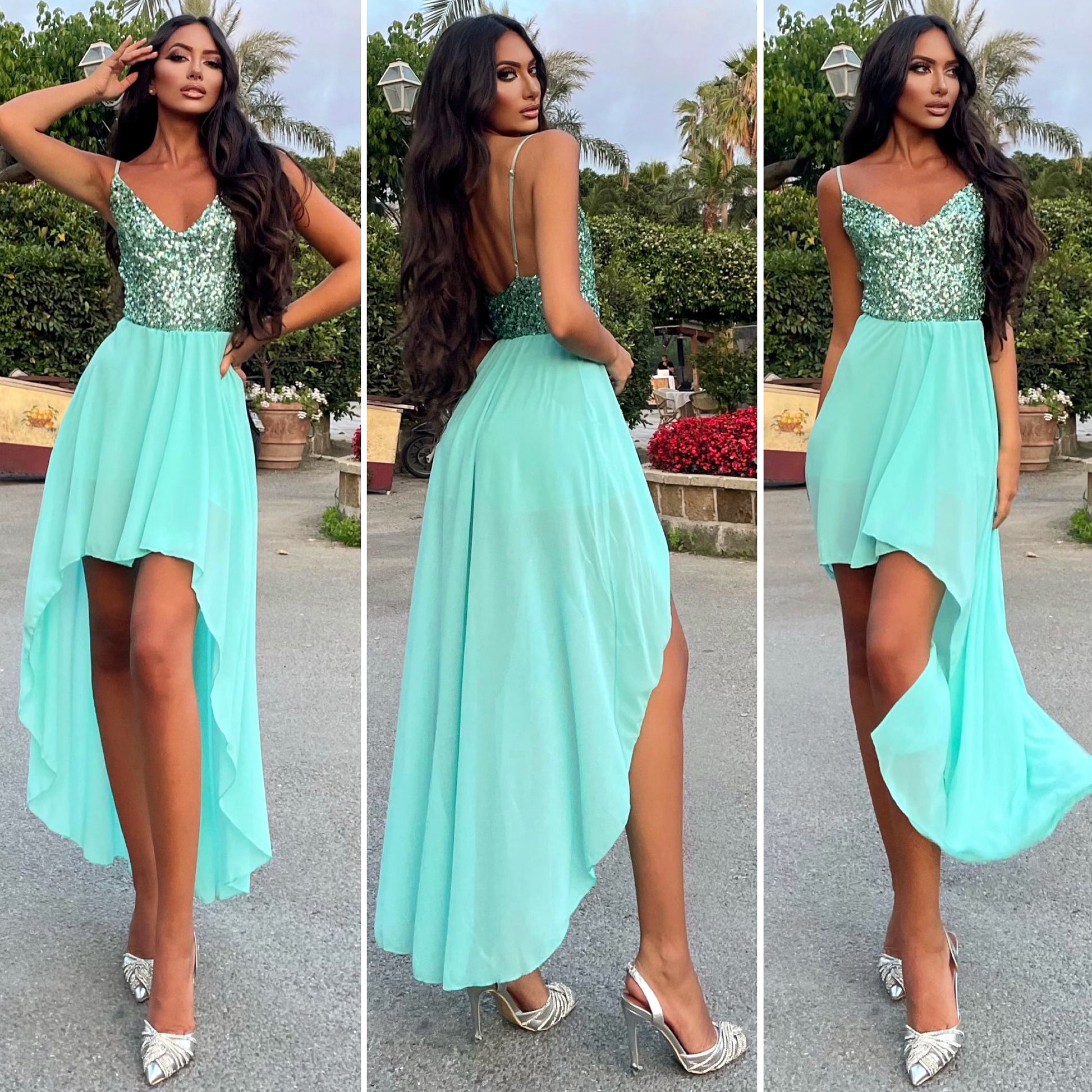 Abito in velo Tiffany con paillettes - R.a. Boutique 