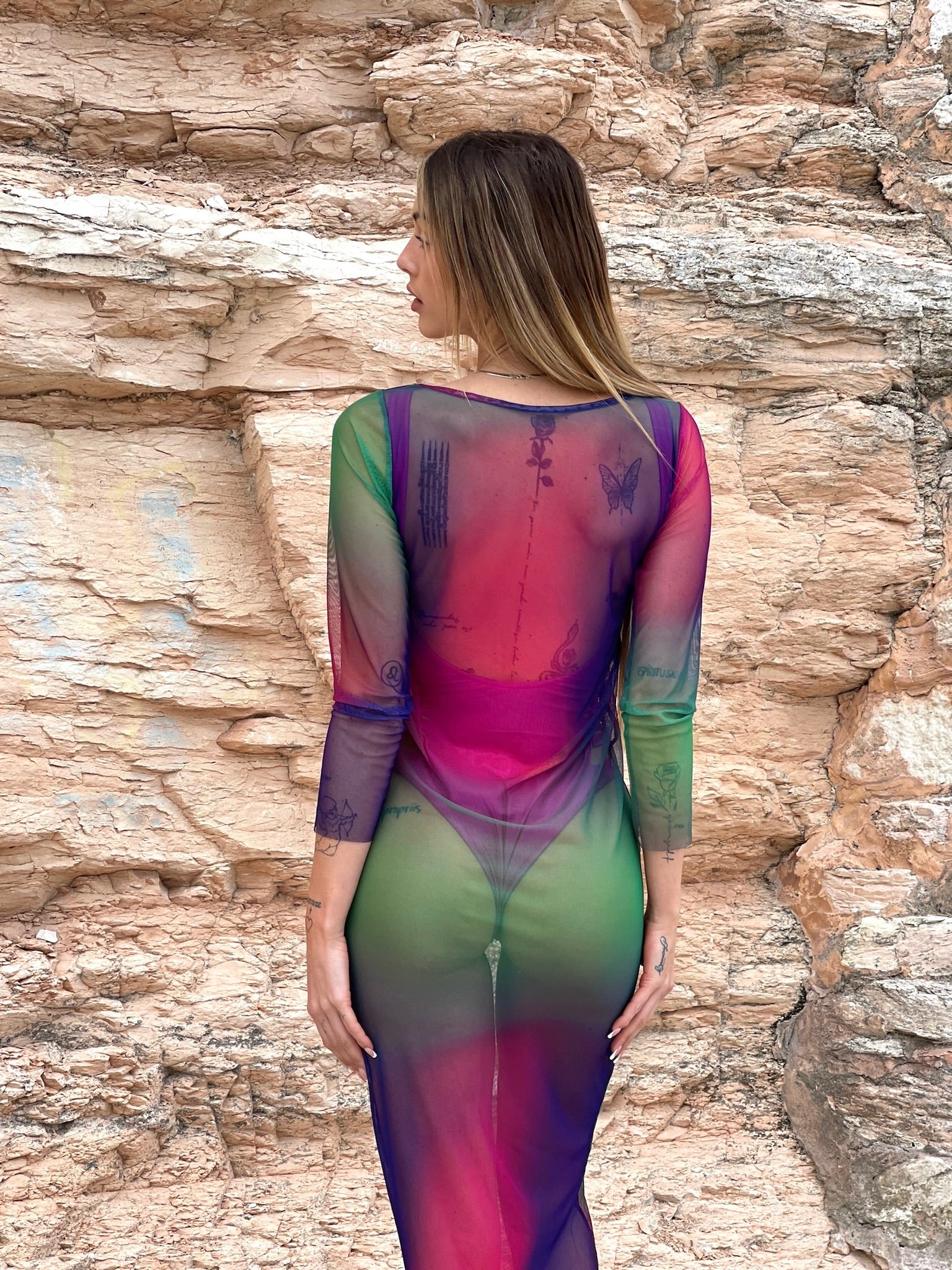 Abito in velo multicolor - R.a. Boutique 