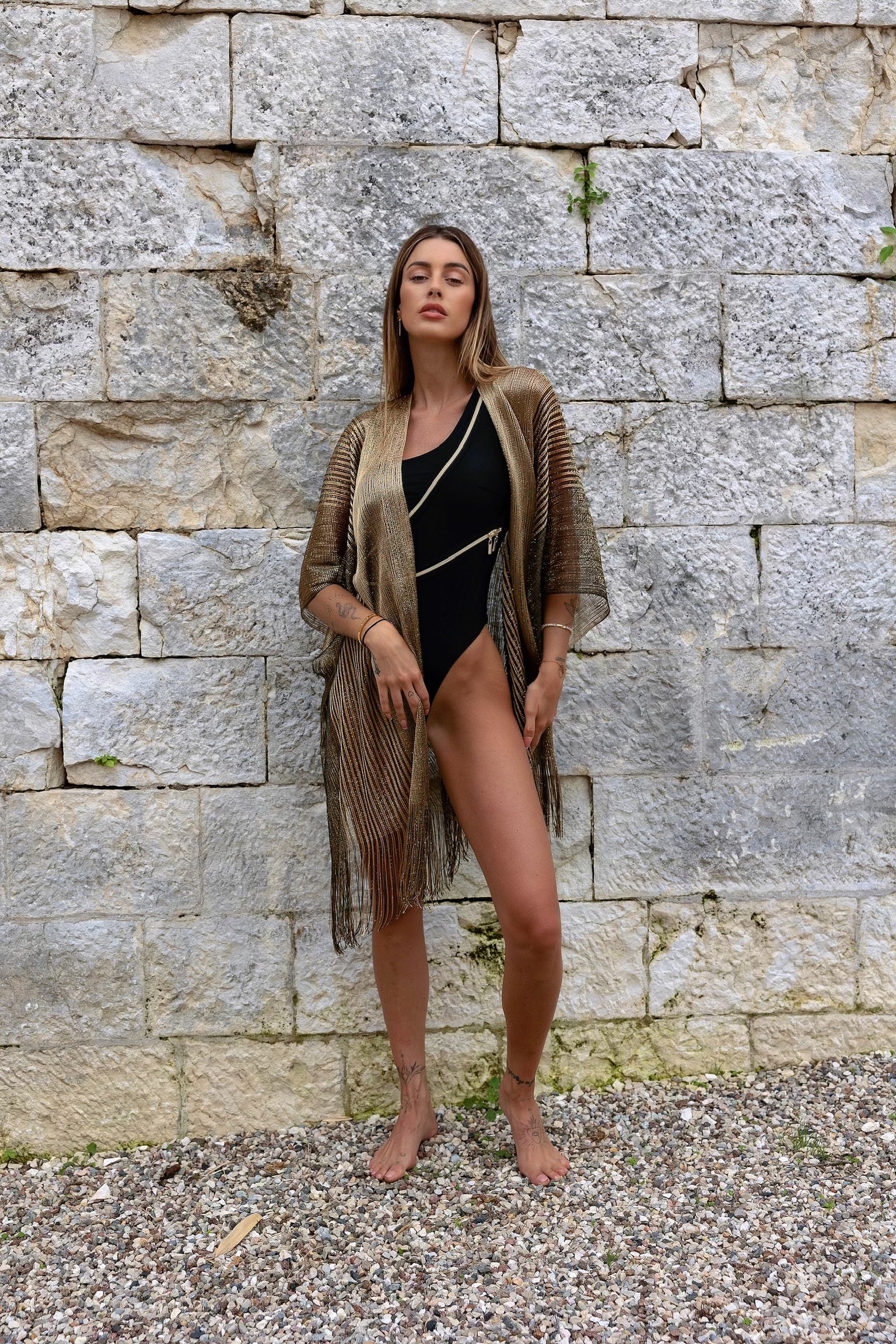 Pareo gold Black - R.a. Boutique 