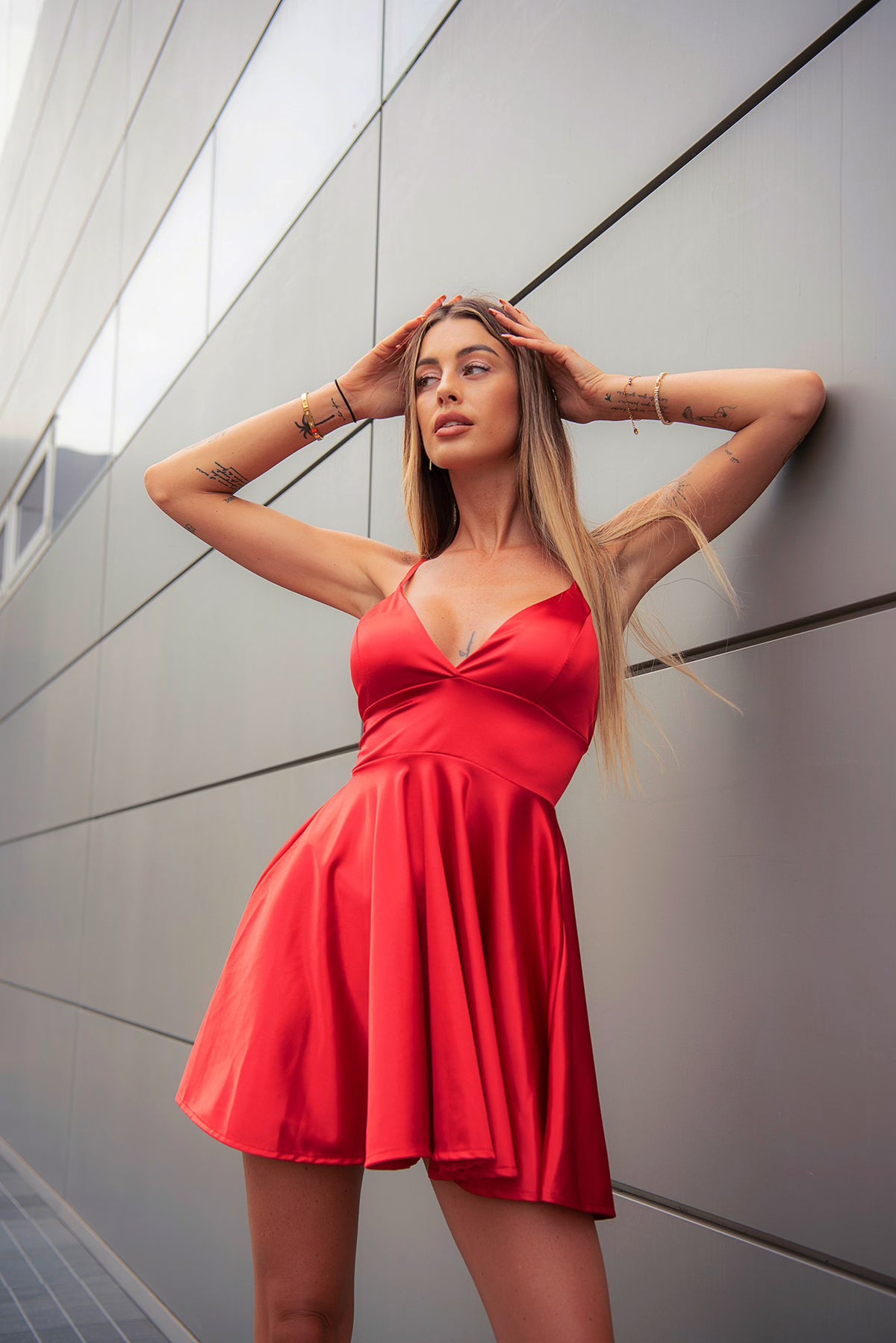 Abito rosso corto discount