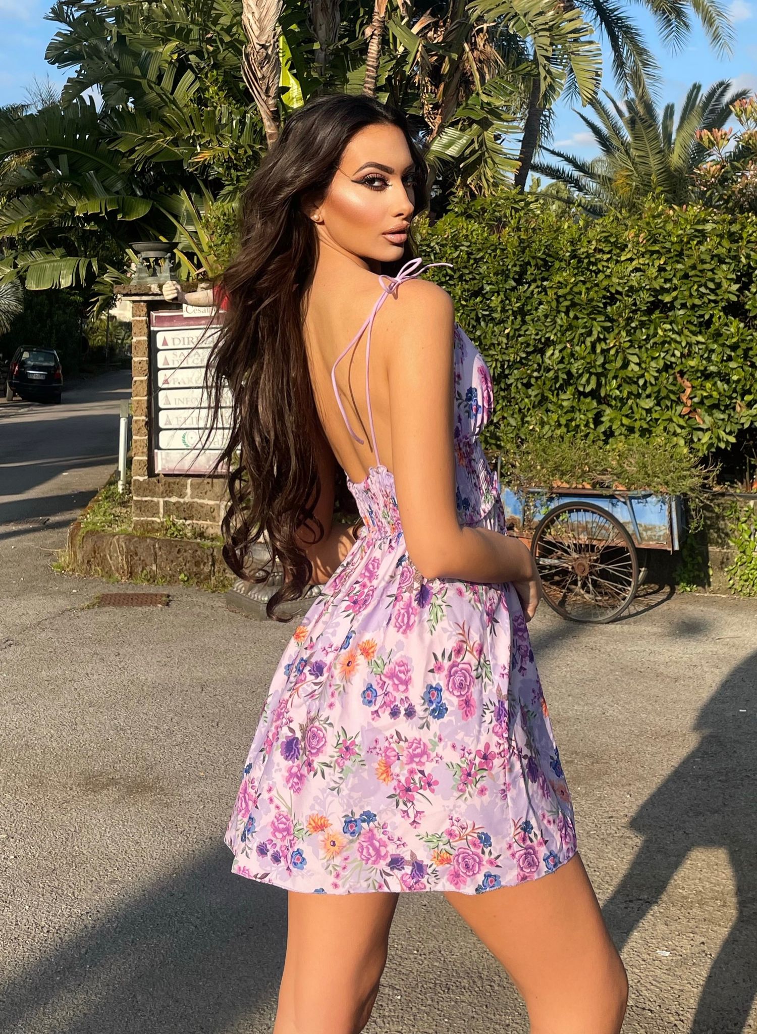 Abito corto fiorellini lilla - R.a. Boutique 