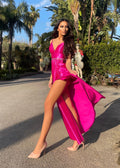 Abito Fuxia con maxi spacco - R.a. Boutique 