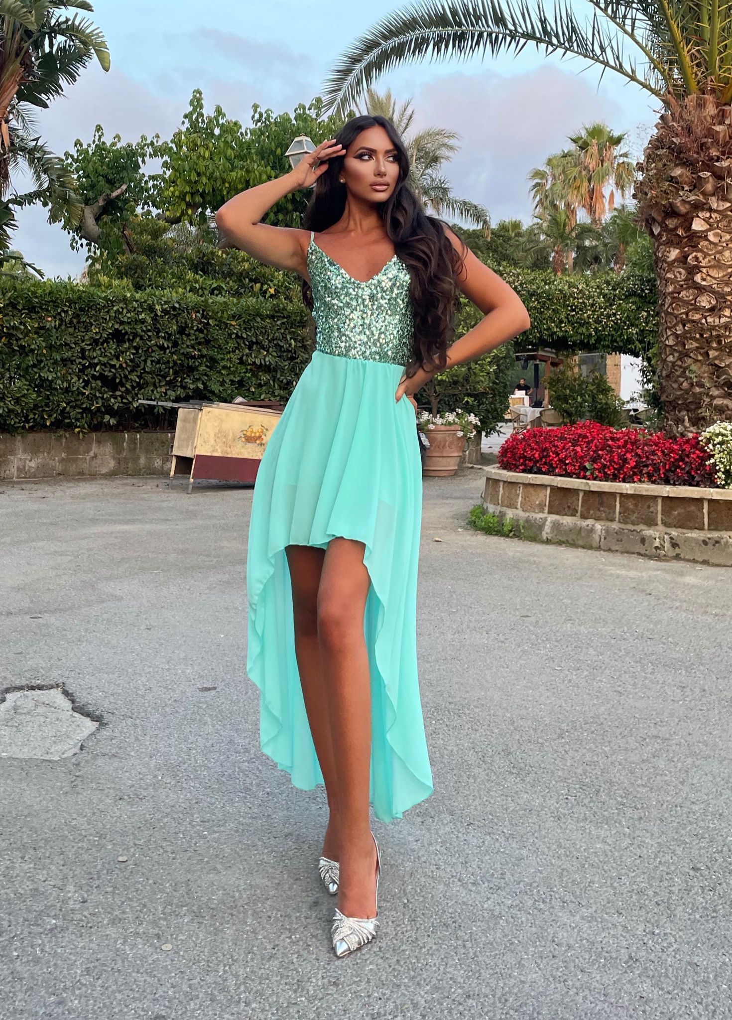 Abito in velo Tiffany con paillettes - R.a. Boutique 