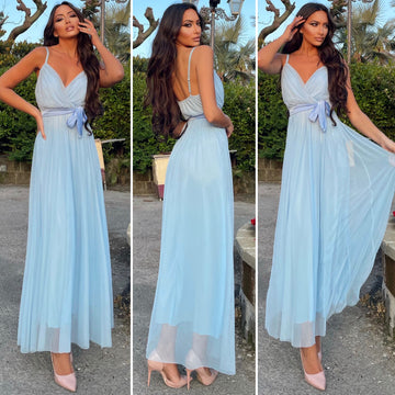 Abito lungo in tulle carta da zucchero - R.a. Boutique 