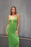 Abito in lurex midi verde - R.a. Boutique 