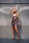 Abito con maxi paillettes multi color - R.a. Boutique 