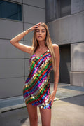 Abito con maxi paillettes multi color - R.a. Boutique 