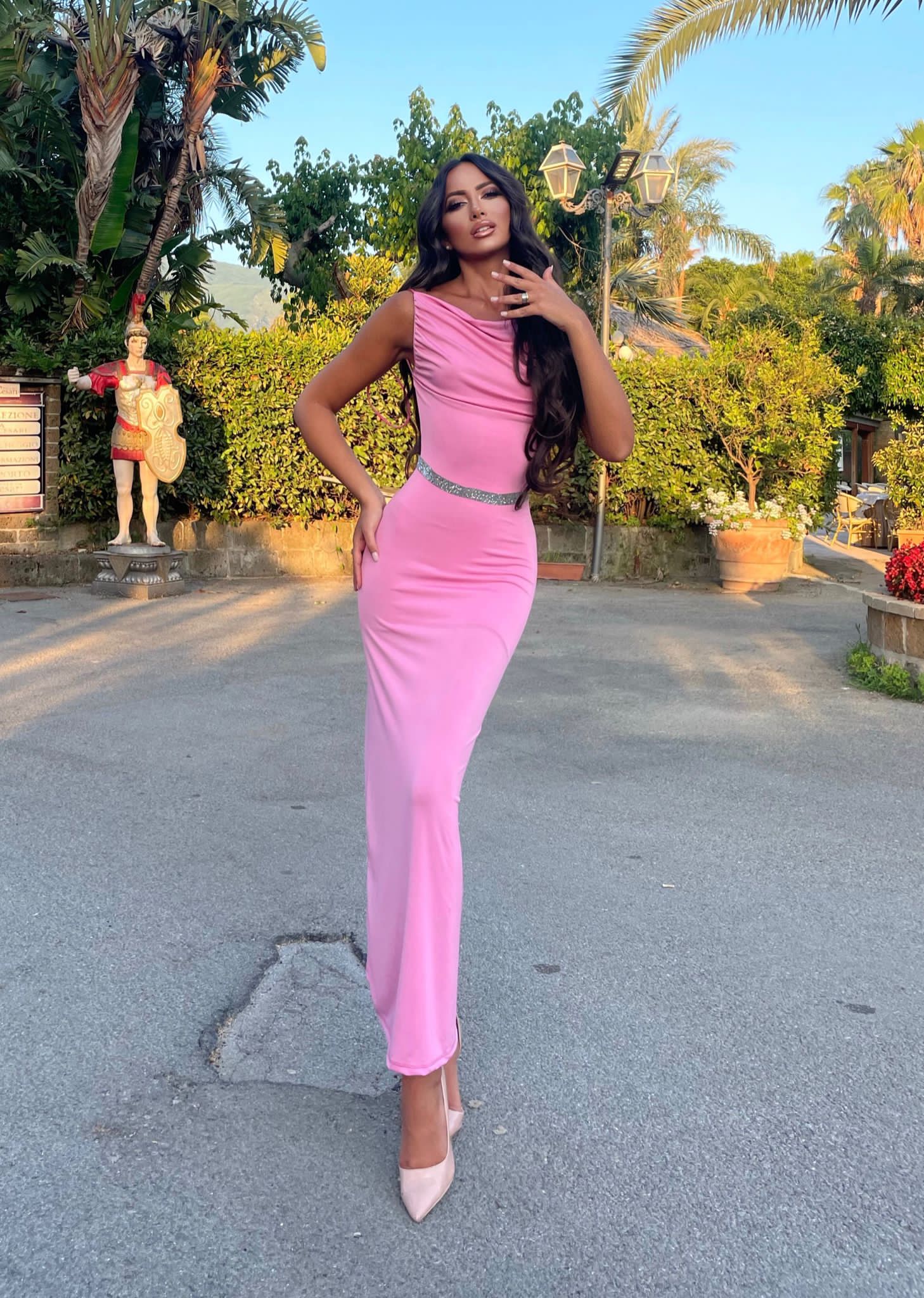 Abito lungo push up rosa - R.a. Boutique 