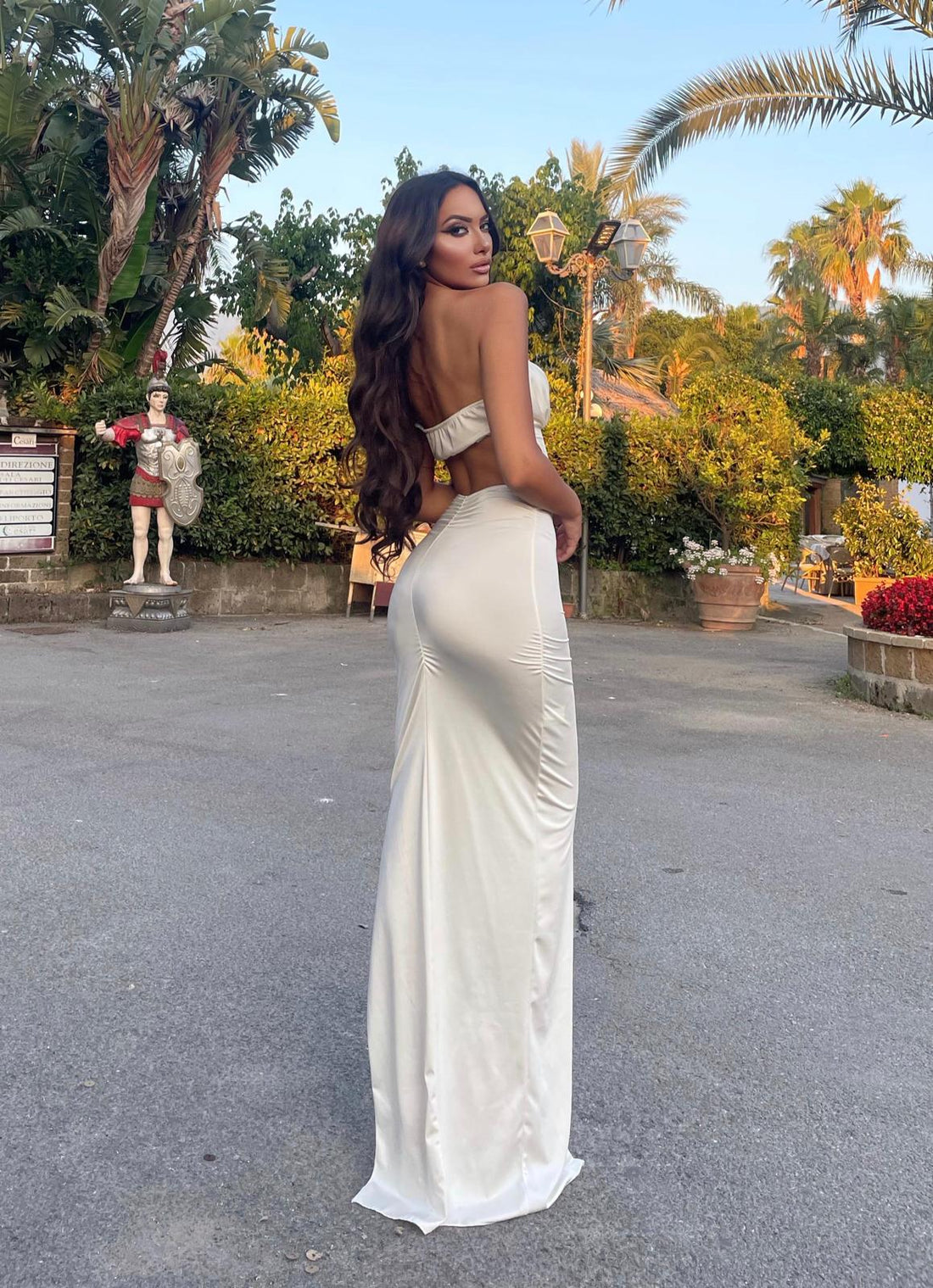 Abito lungo push up crema - R.a. Boutique 