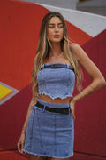 Completo top e gonna in jeans - R.a. Boutique 