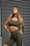 Completo top e short verde militare - R.a. Boutique 