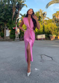 Abito rosa midi con scollo a V - R.a. Boutique 
