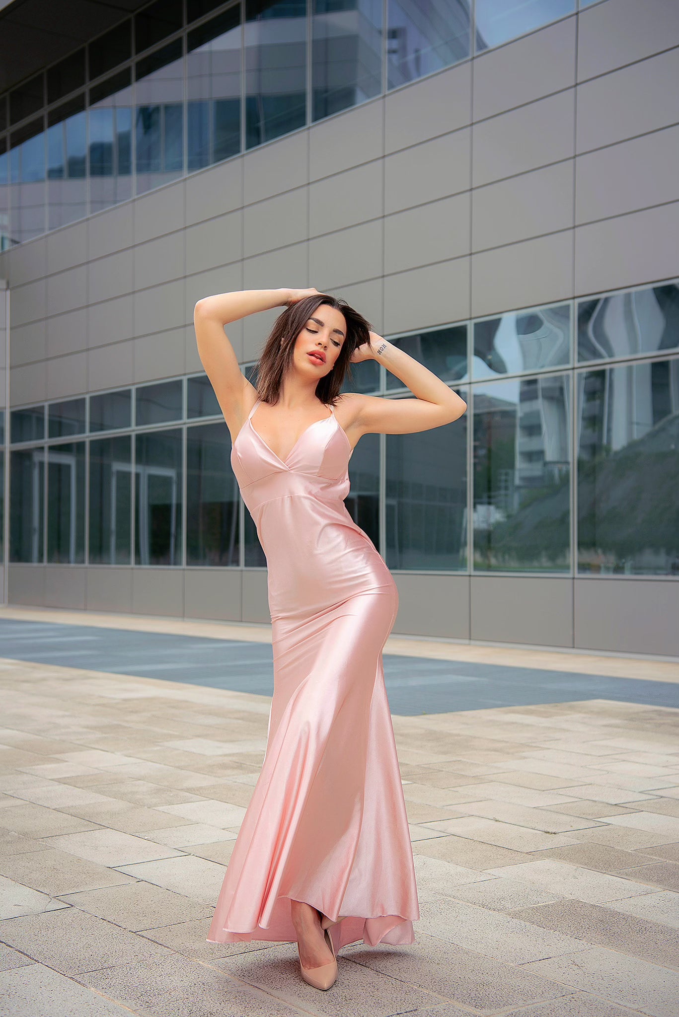 Abito a sirena cipria - R.a. Boutique 