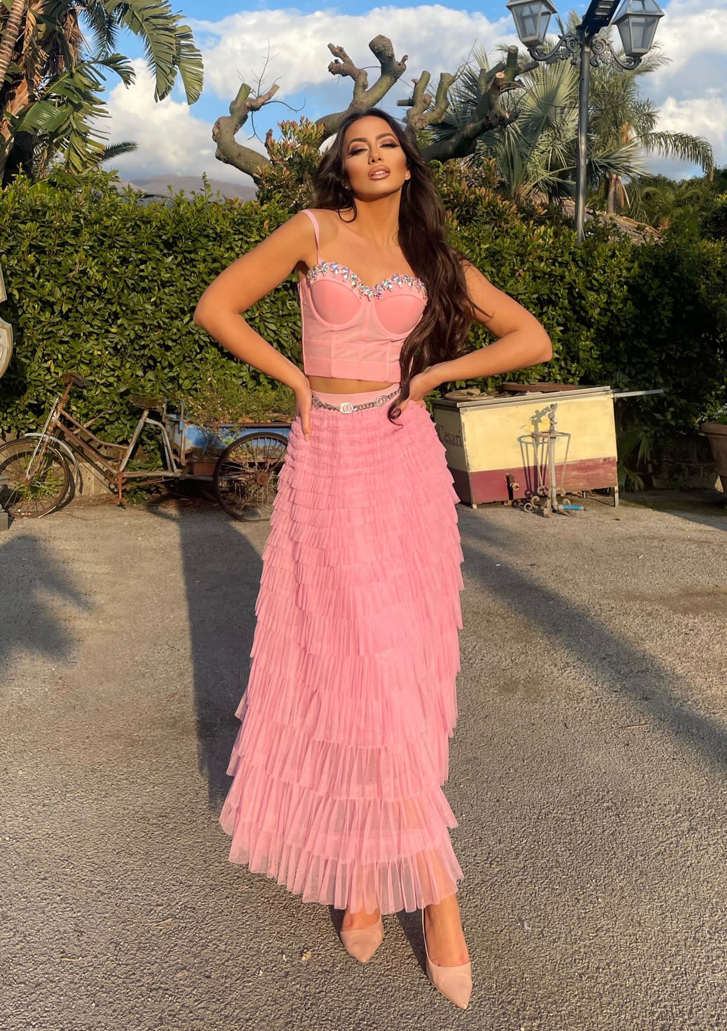 Completo gonna e top rosa - R.a. Boutique 