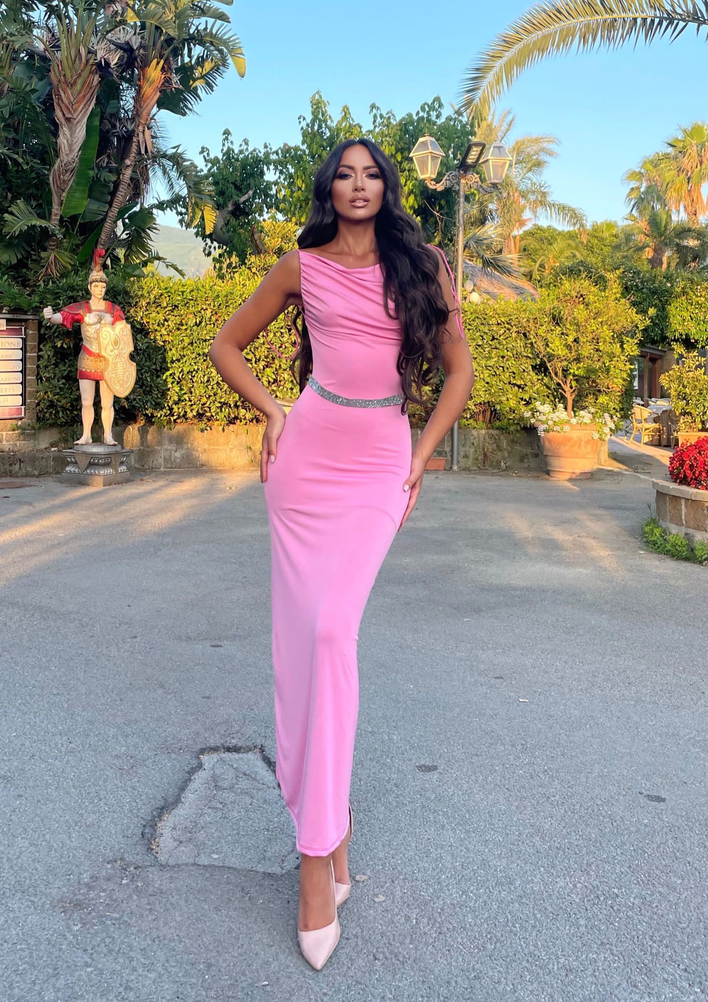 Abito lungo push up rosa - R.a. Boutique 