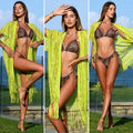 Pareo lime  con frange e pizzo - R.a. Boutique 
