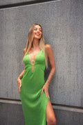 Abito in lurex midi verde - R.a. Boutique 