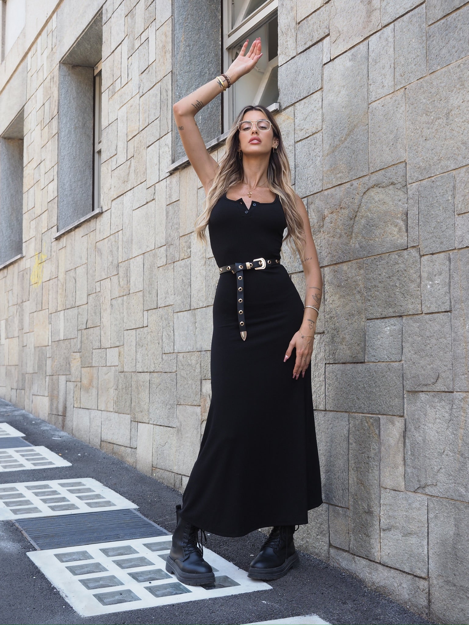 Abito a costine gonna svasata - R.a. Boutique 