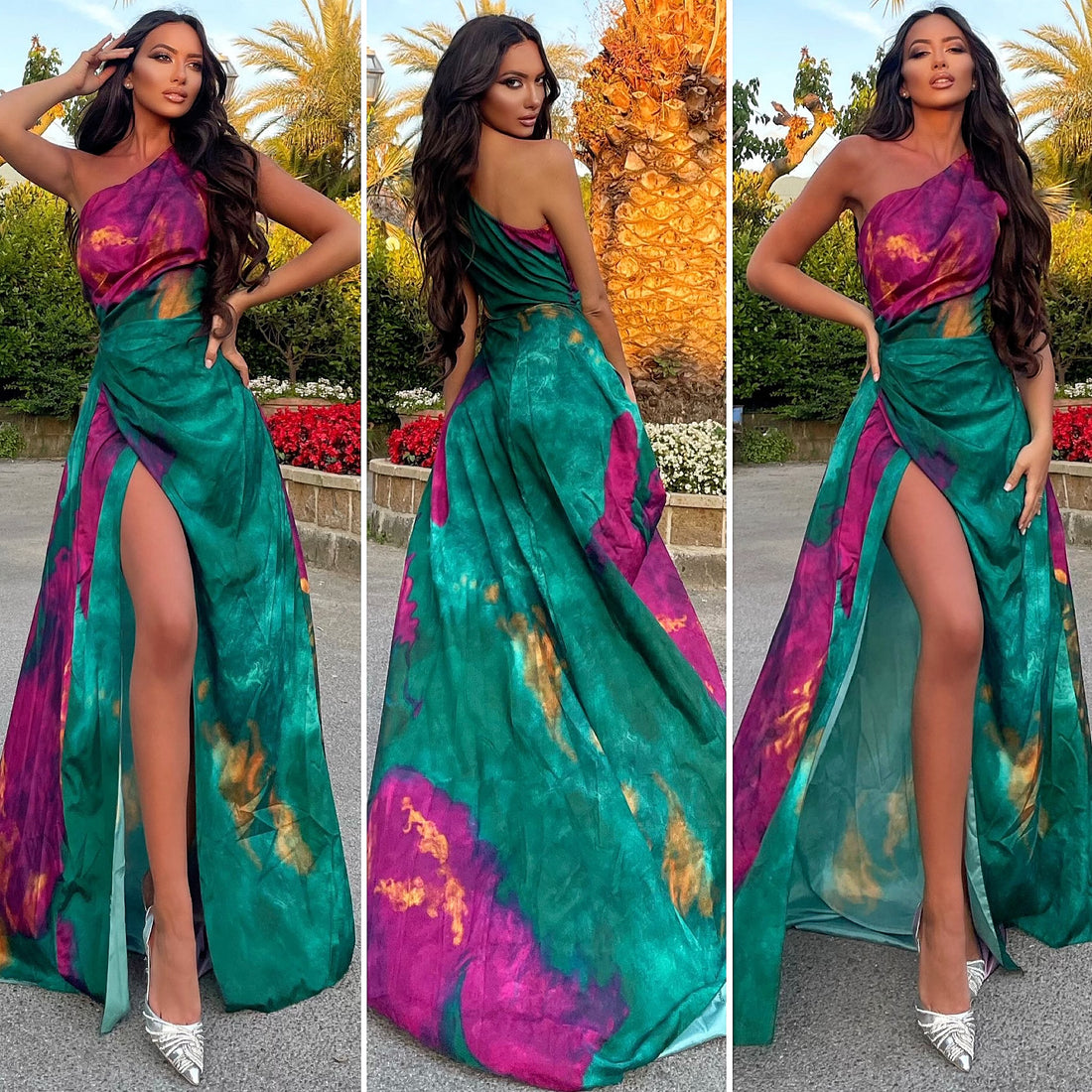 Abito fumè verde - R.a. Boutique 