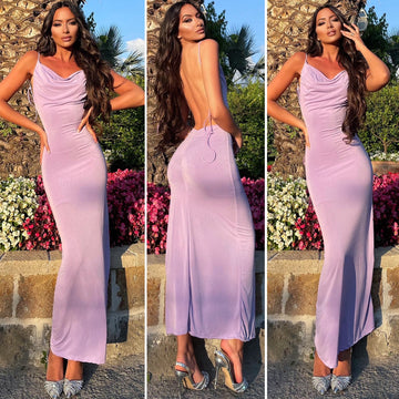 Abito lungo push up lilla - R.a. Boutique 