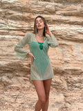 Pareo menta con lurex - R.a. Boutique 