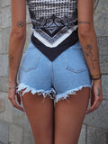 Short in jeans sfrangiato - R.a. Boutique 