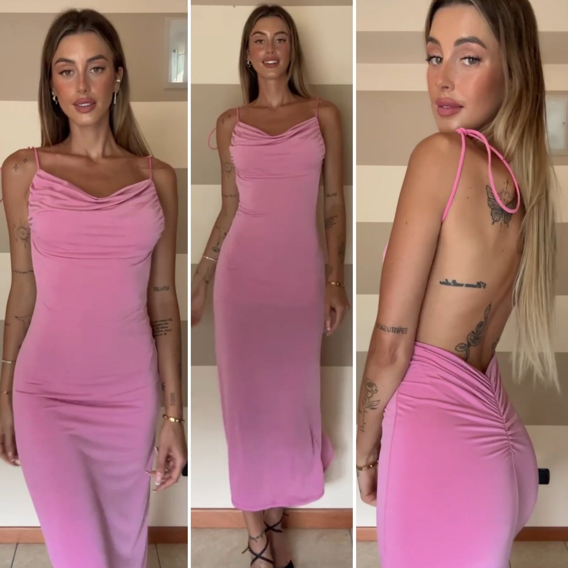Abito lungo push up rosa - R.a. Boutique 