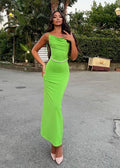 Abito lungo push up verde fluo - R.a. Boutique 