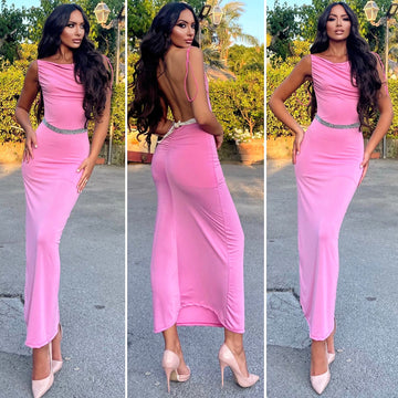 Abito lungo push up rosa - R.a. Boutique 