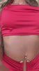 Completo top e gonna rosso con gioiello - R.a. Boutique