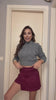 Gonna pantalone in camoscio bordeaux - R.a. Boutique
