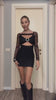 Abito glitter nero con cuore - R.a. Boutique