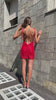Abito corto push up con paillettes rosso - R.a. Boutique