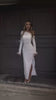 Abito bianco lungo con piume - R.a. Boutique