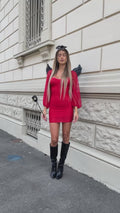 Abito rosso maniche velate (Diavoletta) - R.a. Boutique