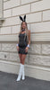 Abito in ecopelle schiena incrociata (White Rabbit) - R.a. Boutique