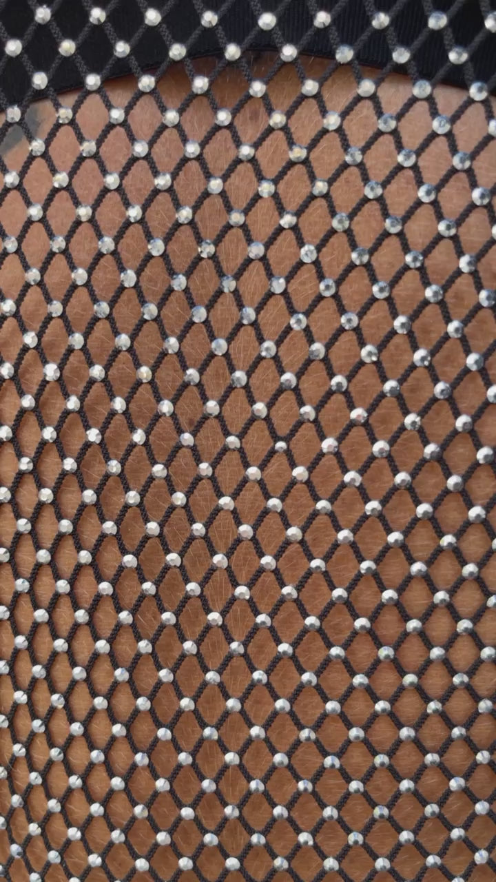 Abito nero con top in strass - R.a. Boutique