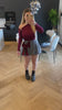 Gonna grigia con fiocco bordeaux - R.a. Boutique