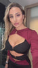 Abito a fasce gioiello nero bordeaux - R.a. Boutique