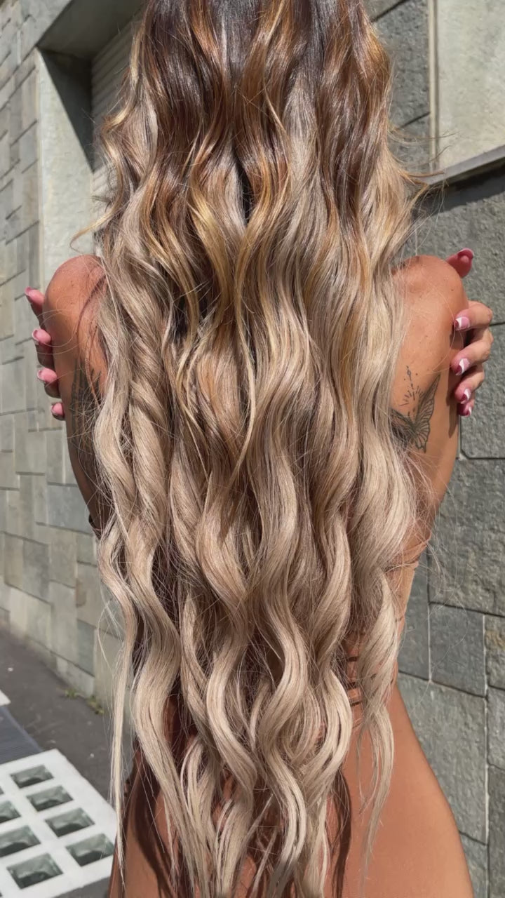 Abito con incroci e manicotti choco - R.a. Boutique